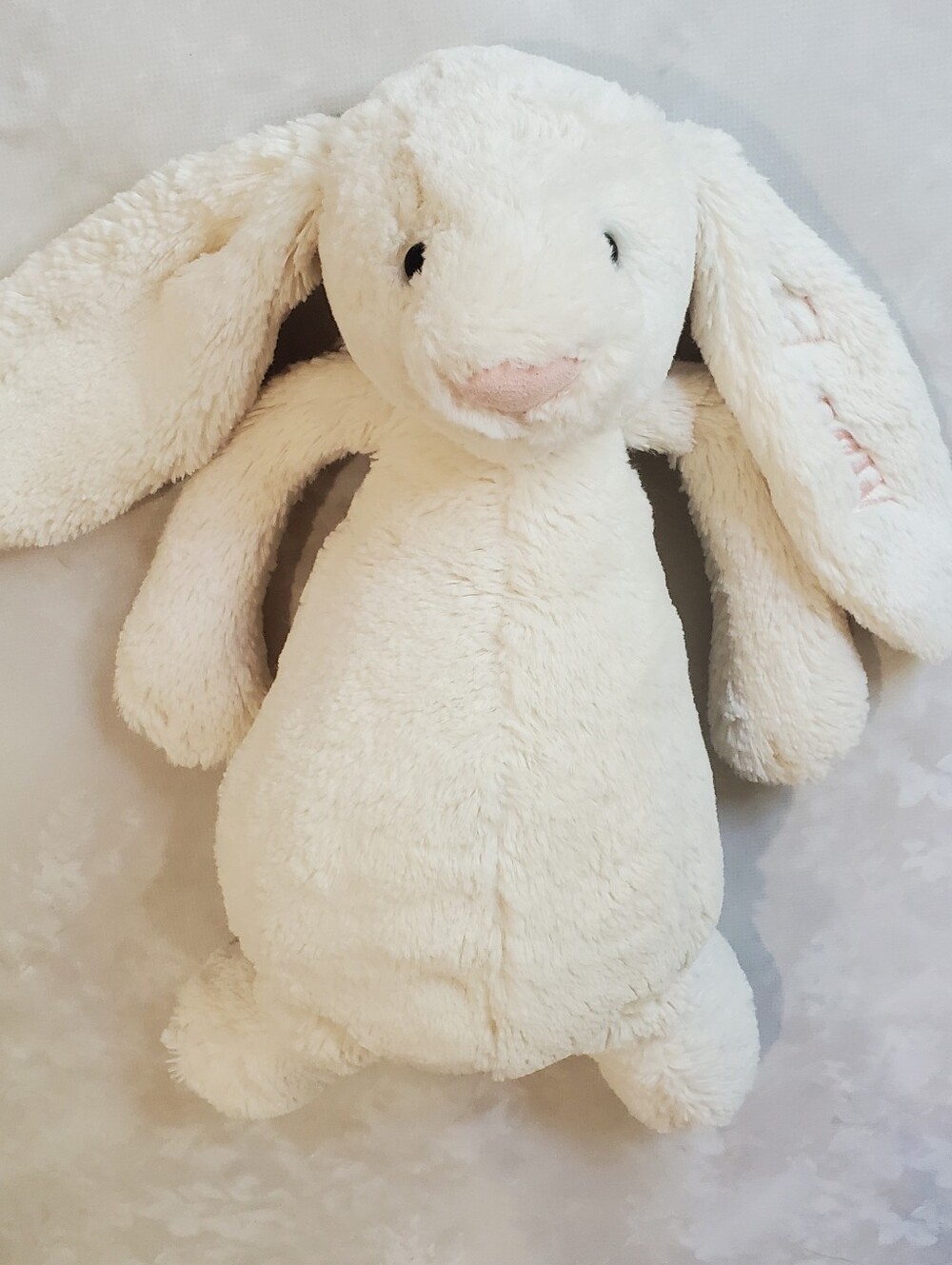 Jellycat Bashful Cream Bunny Large AUTHENTIC 15" Rabbit Embroidered Zoey On Ear